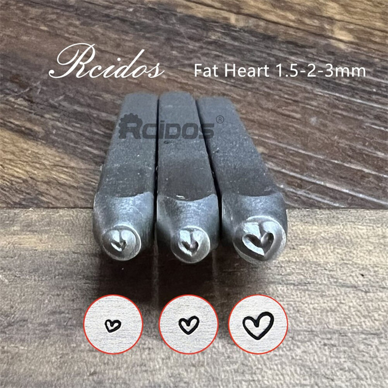 RCIDOS Fat Heart 2mm, 3mm standartinis širdies plieno perforatorius, metaliniai papuošalų dizaino antspaudai, 1 vnt kaina