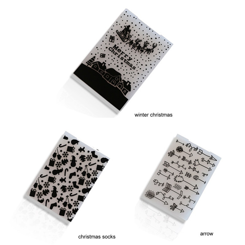 Σειρά χριστουγεννιάτικων διακοσμήσεων για τούρτα με φοντάν, πλαστικό με ανάγλυφο φάκελο