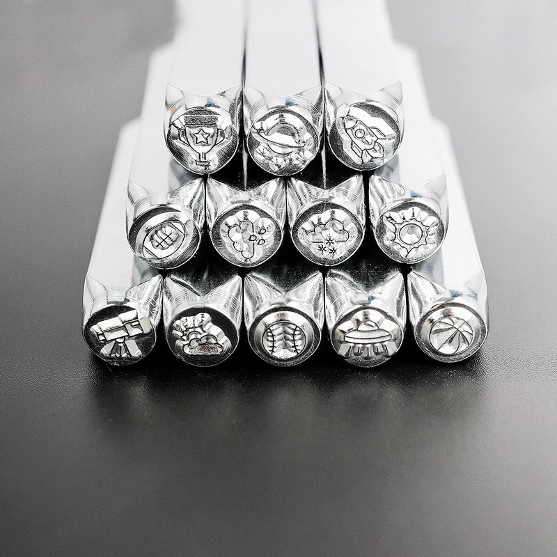 Metalo štampavimas Metalo antspaudai Metalo perforatoriaus metalo štampavimo rinkinys Odiniai antspaudai, logotipo spausdinimo įrankis, papuošalų štampavimas 1/4 (6 mm)