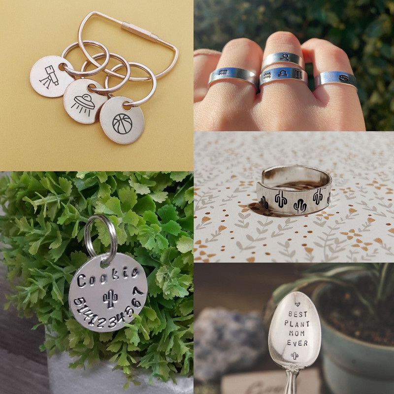 Metalo štampavimas Metalo antspaudai Metalo perforatoriaus metalo štampavimo rinkinys Odiniai antspaudai, logotipo spausdinimo įrankis, papuošalų štampavimas 1/4 (6 mm)