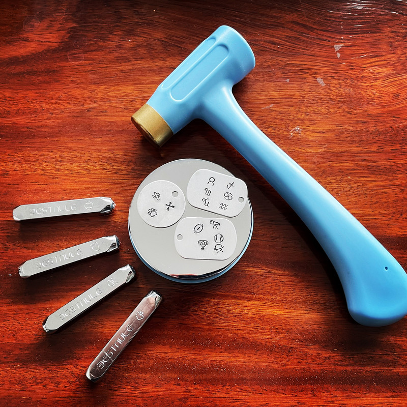 Metalo štampavimas Metalo antspaudai Metalo perforatoriaus metalo štampavimo rinkinys Odiniai antspaudai, logotipo spausdinimo įrankis, papuošalų štampavimas 1/4 (6 mm)