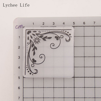 Lychee Life Flower Plastic Embossing Folder 5x5cm For Scrapbooking DIY Album Card Making Tool Plastic Template