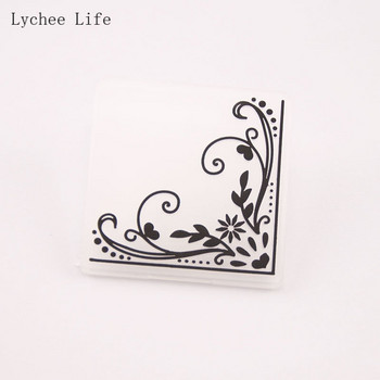 Lychee Life Flower Plastic Embossing Folder 5x5cm For Scrapbooking DIY Album Card Making Tool Plastic Template