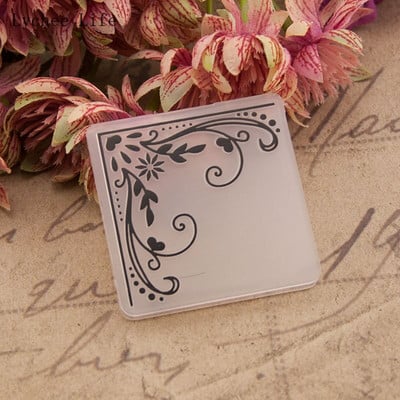 Lychee Life Flower Plastic Embossing Folder 5x5cm For Scrapbooking DIY Album Card Making Tool Plastic Template