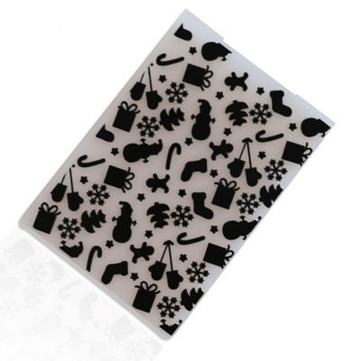 Νέος 3D ανάγλυφος φάκελος Διάφανες ανάγλυφες πλαστικές πλάκες Χριστουγεννιάτικη σειρά Σχέδιο για INS DIY Paper Cutting Dies Scrapbooking