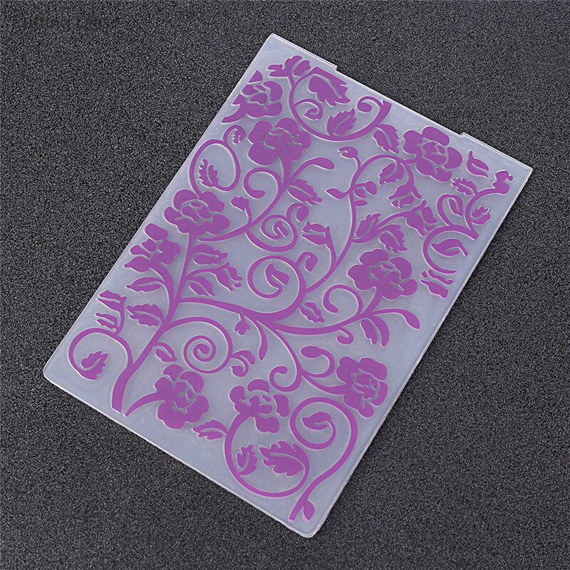 Μωβ Χρώμα Λουλούδι Πλαστική Ανάγλυφη Φάκελος για Scrapbooking Διακόσμηση άλμπουμ Diy Χαρτί χάρτινη κατασκευή