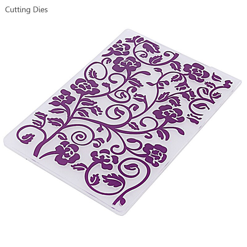 Μωβ Χρώμα Λουλούδι Πλαστική Ανάγλυφη Φάκελος για Scrapbooking Διακόσμηση άλμπουμ Diy Χαρτί χάρτινη κατασκευή