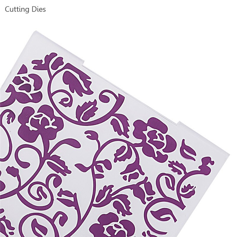 Μωβ Χρώμα Λουλούδι Πλαστική Ανάγλυφη Φάκελος για Scrapbooking Διακόσμηση άλμπουμ Diy Χαρτί χάρτινη κατασκευή