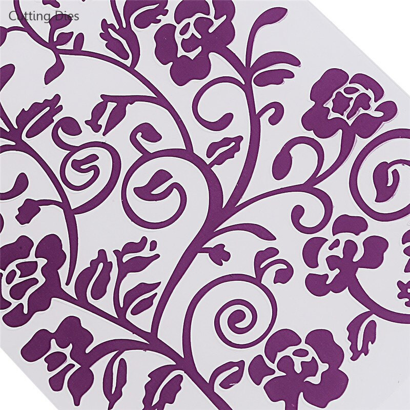 Μωβ Χρώμα Λουλούδι Πλαστική Ανάγλυφη Φάκελος για Scrapbooking Διακόσμηση άλμπουμ Diy Χαρτί χάρτινη κατασκευή