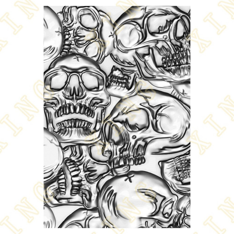 Απόκριες ΒΕΛΑΝΙΔΙΑ ΚΡΑΝΙΑ ΧΑΛΥΒΔΙΚΕΣ ΠΛΑΚΕΣ ΑΡΙΘΜΕΝΕΣ 2D Υφή Fades Ανάγλυφο Φάκελο Χαρτί Κάρτα Κάνοντας Άλμπουμ Ανάγλυφο Scrapbooking