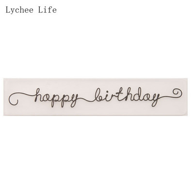 Lychee Life Χρόνια Πολλά Πλαστικά Στένσιλ Φακέλων με Ανάγλυφο Για Κάρτα Scrapbooking Φωτογραφικό Άλμπουμ Χαρτί Κατασκευή Χειροποίητη Χειροτεχνία