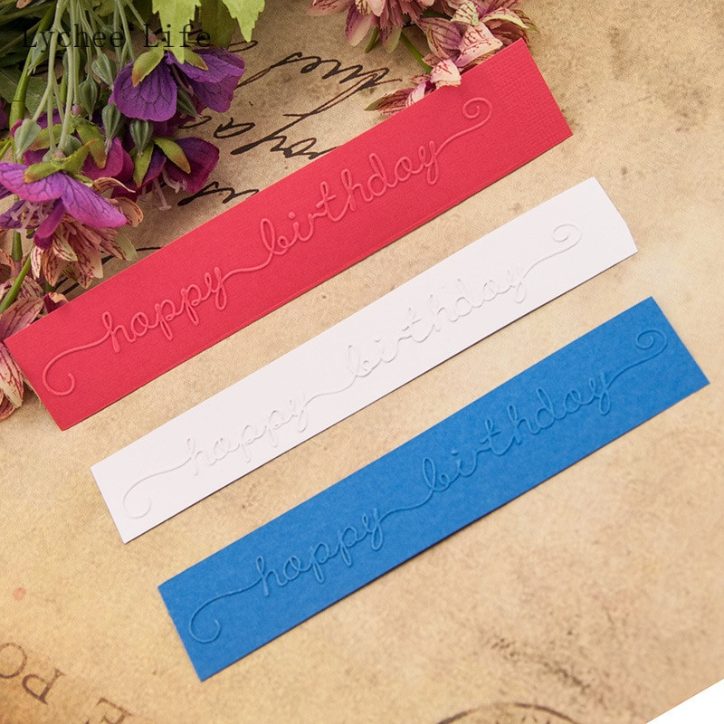 Lychee Life Χρόνια Πολλά Πλαστικά Στένσιλ Φακέλων με Ανάγλυφο Για Κάρτα Scrapbooking Φωτογραφικό Άλμπουμ Χαρτί Κατασκευή Χειροποίητη Χειροτεχνία