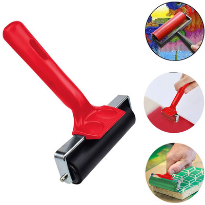 Rubber Roller, Hard Rubber Brayer Glue Roller For Construction Tools Printmaking Stamping Wallpaper Gluing Application