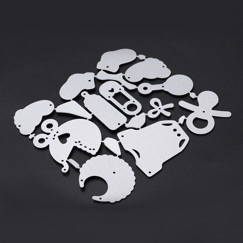 40 vnt reljefinių trafaretų: „Scrapbooking“ pjaustymo šablonų įspaudimo mašina, 12 vnt „Baby“ ir 28 vnt. anglų kalbos abėcėlės