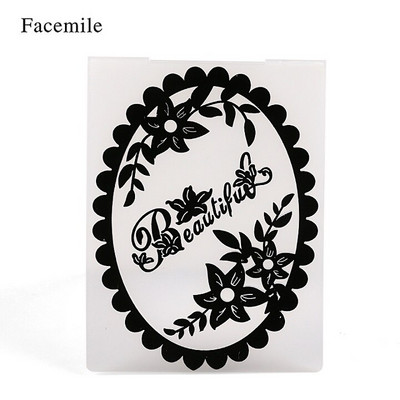 Facemile 1PCS πλαστικός ανάγλυφος φάκελος για προτύπου λευκώματος καρτών γραμματοσήμανσης Διακόσμηση DIY χειροποίητο εργαλείο καρτών άλμπουμ