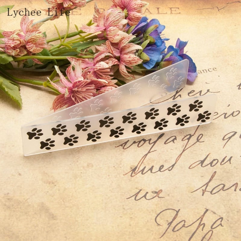 Litši Life Paw Print Plastikust reljeefsed kaustad Scrapbooking fotoalbumikaartide kaunistamiseks valmistamise tarvikud