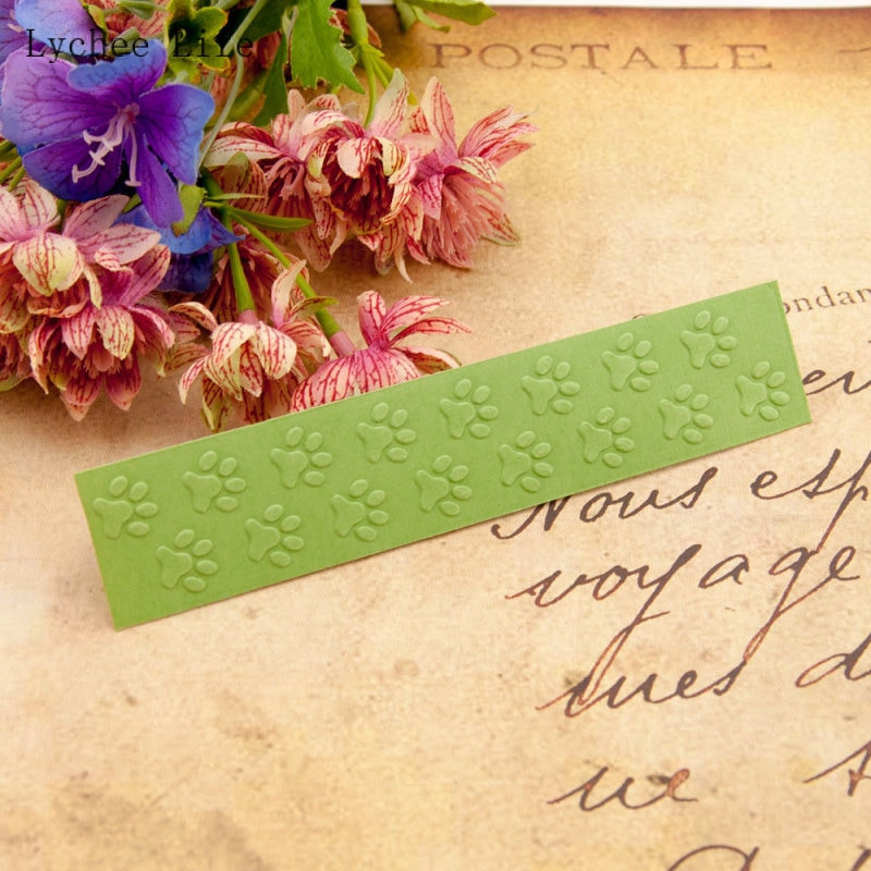 Litši Life Paw Print Plastikust reljeefsed kaustad Scrapbooking fotoalbumikaartide kaunistamiseks valmistamise tarvikud