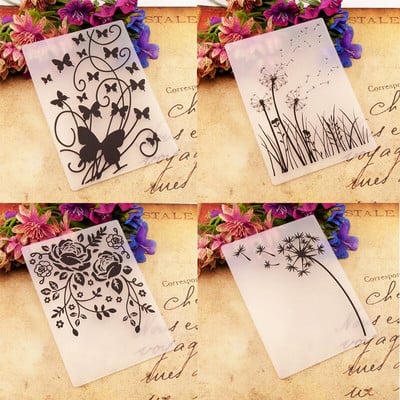 Dolce Vita Butterfly Embossing Folders Plant Rose Flower Tree Πλαστικό ανάγλυφο φάκελο για Scrapbooking DIY Card Making Supplies