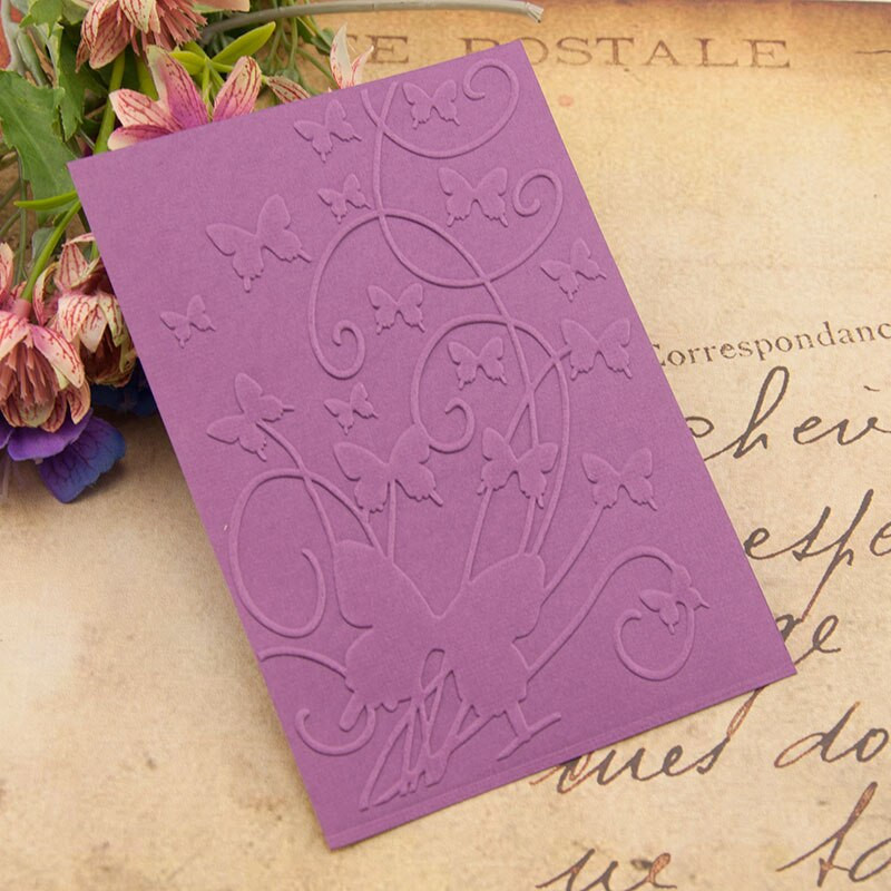 Dolce Vita Butterfly Embossing Folders Plant Rose Flower Tree Πλαστικό ανάγλυφο φάκελο για Scrapbooking DIY Card Making Supplies