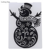 Καλά Χριστούγεννα Χιονάνθρωπος Πλαστικό ανάγλυφο φάκελο για λεύκωμα DIY άλμπουμ Κάρτα Εργαλείο πλαστικό πρότυπο κάρτας κατασκευής διακόσμηση