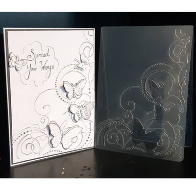 Γωνιακός φάκελος με ανάγλυφο πεταλούδα δαντέλας Πλαστικό Scrapbooking Craft Embosser Φάκελοι Κάρτα κατασκευής προμηθειών Πρότυπο γραμματοσήμων Νέο 2022