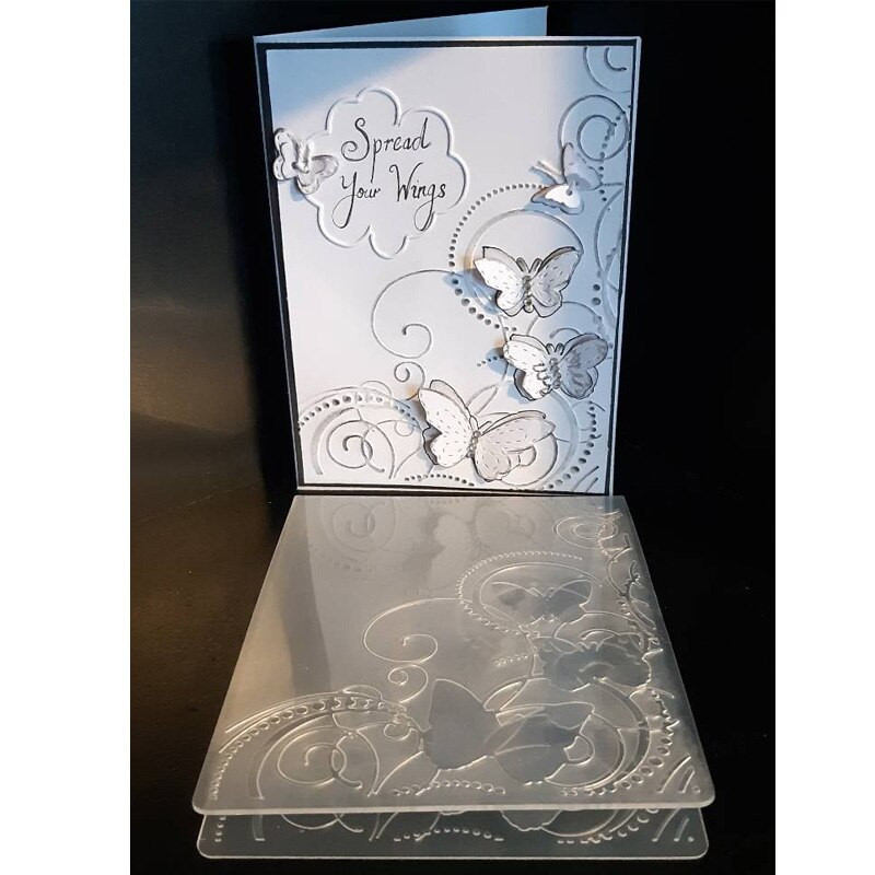 Γωνιακός φάκελος με ανάγλυφο πεταλούδα δαντέλας Πλαστικό Scrapbooking Craft Embosser Φάκελοι Κάρτα κατασκευής προμηθειών Πρότυπο γραμματοσήμων Νέο 2022