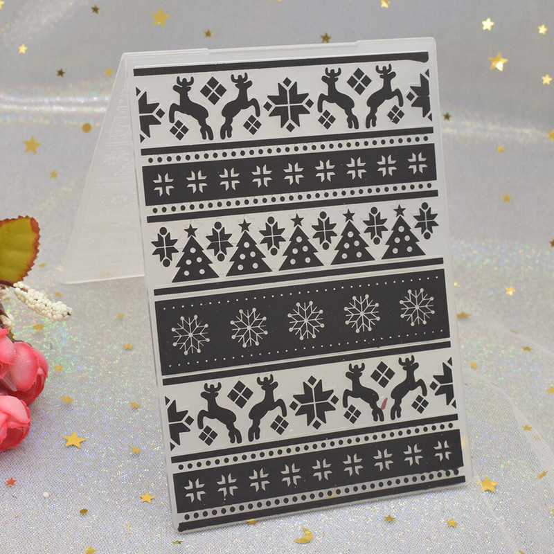 Jõulumustriga 3D-kohrutusega kaustad isetegemiseks scrapbooking paberkaartide valmistamiseks, plastist reljeefse mustri šabloon