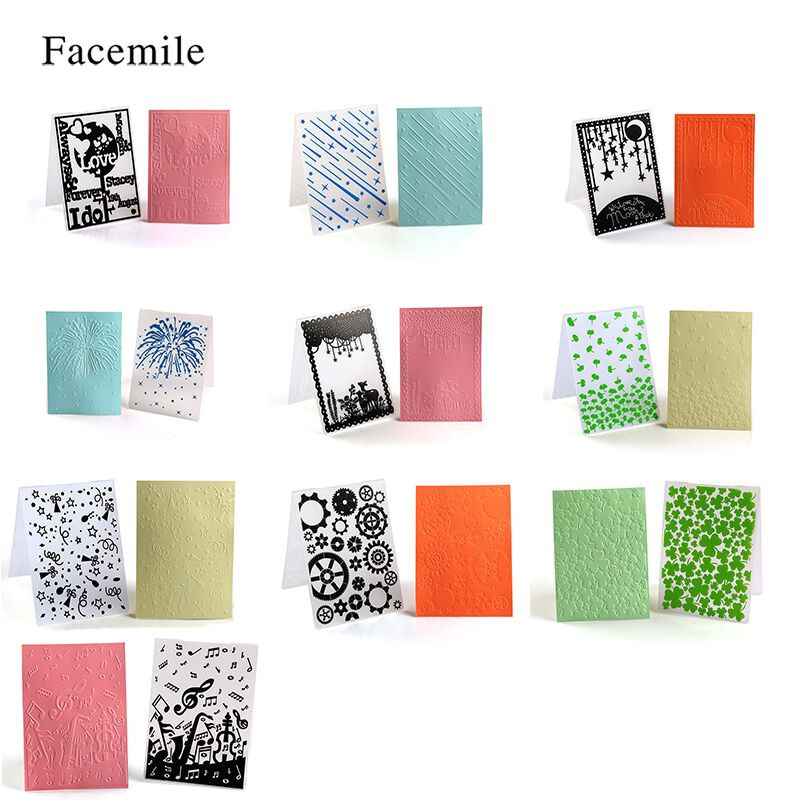 Facemile 1PCS Plastic Template Embossing Folder For Scrapbooking Photo Album Paper Card Card Craft Card Making Wedding Decoration