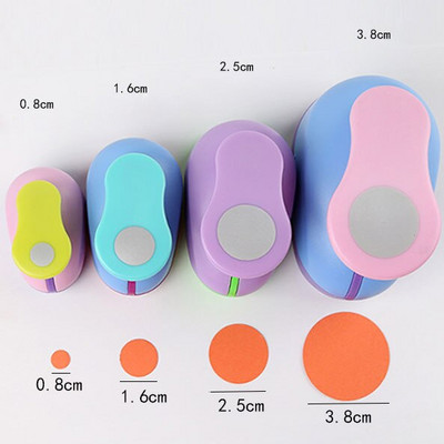 5 cm 3,8 cm 2,5 cm Apvalios formos rankdarbių štampavimo rinkinys vaikams rankinis „pasidaryk pats“ skylučių štampavimas „Cortador de papel de scrapbook“