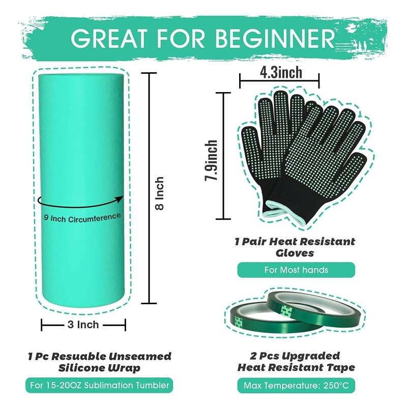 Μανίκι σιλικόνης εξάχνωσης περιτυλίγματος σιλικόνης για ίσια κενά Κύπελλο με γάντια για εξάχνωση ποτηριού Heat Press Dropship