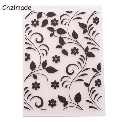 Chzimade Flower Scrapbooking Πλαστικά Ανάγλυφα Φάκελοι για Card Making Diy Paper Stencil Template Διακόσμηση σπιτιού