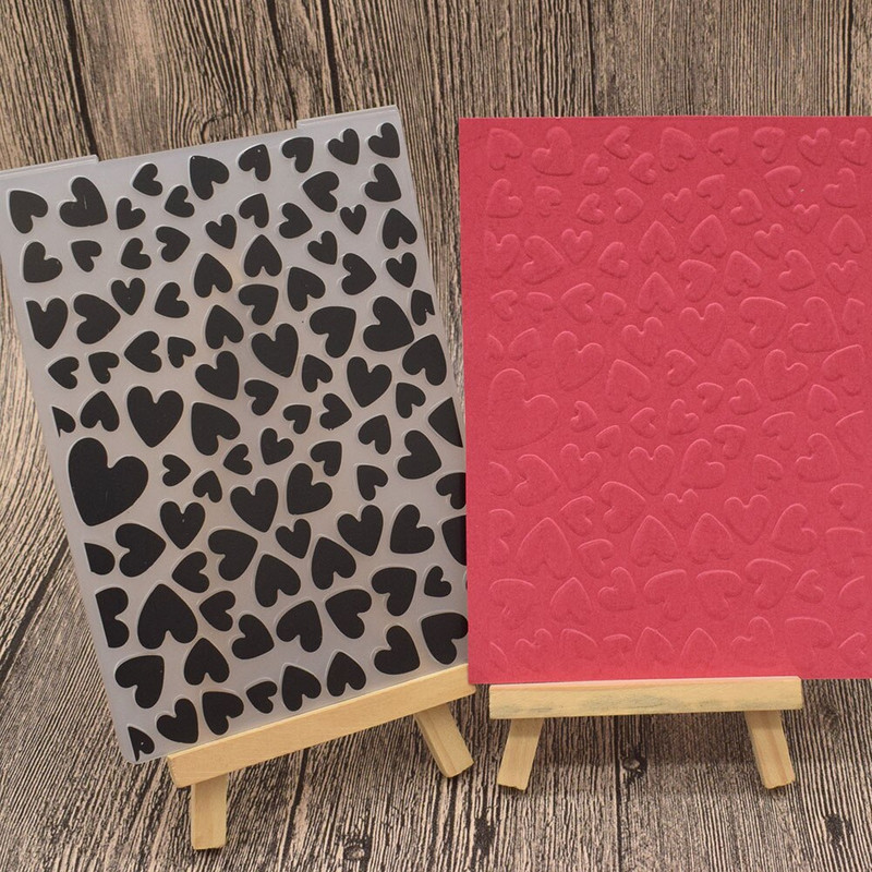 Heart Stamps Πλαστικό ανάγλυφο πρότυπο φακέλου για Scrapbooking άλμπουμ φωτογραφιών Διακόσμηση χαρτί κατασκευής κάρτας