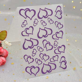 Μοτίβο καρδιάς τρισδιάστατοι ανάγλυφες φάκελοι για χάρτινη κάρτα DIY Scrapbooking Making Craft Plastic Embossing Template Stencil