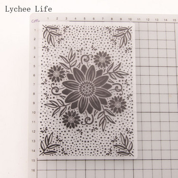 Lychee Life Plastic Embossing Folder for Scrapbook Card Album DIY Plastic Template Stamping Pattern Sunflower