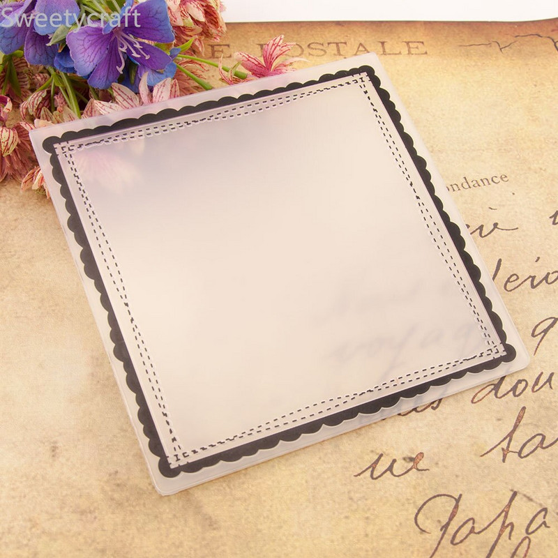 15x15cm Rainbow Heart Plastic Embosser Stencil DIY Embossing Folders 2022 For Card Making Supplies Paper Craft Scrapbooking