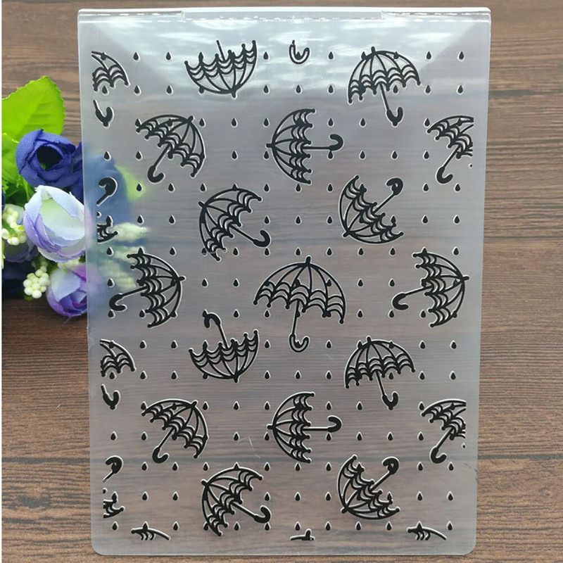 DIY Umbrella Embossing Folders Collection of White Folders for Scrapbook Folder for Scrapbook DIY Album Card Plastic Template