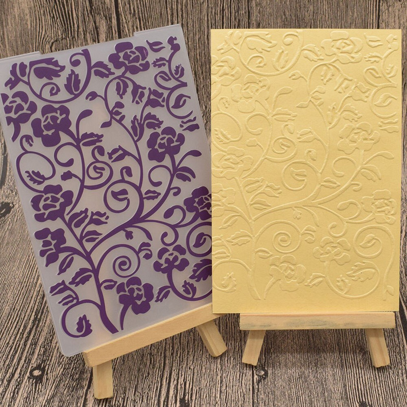 Marke s cvijećem ruže Plastične mape s reljefom DIY Scrapbooking papirnati predložak za izradu čestitki