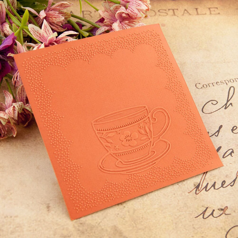 Κύπελλο πλαστικό ανάγλυφο φάκελος DIY Scrapbooking άλμπουμ Κάρτα κοπής Μήτρες Πρότυπο χειροτεχνίας DIY Διακόσμηση κάρτας Κάνοντας διακόσμηση γάμου