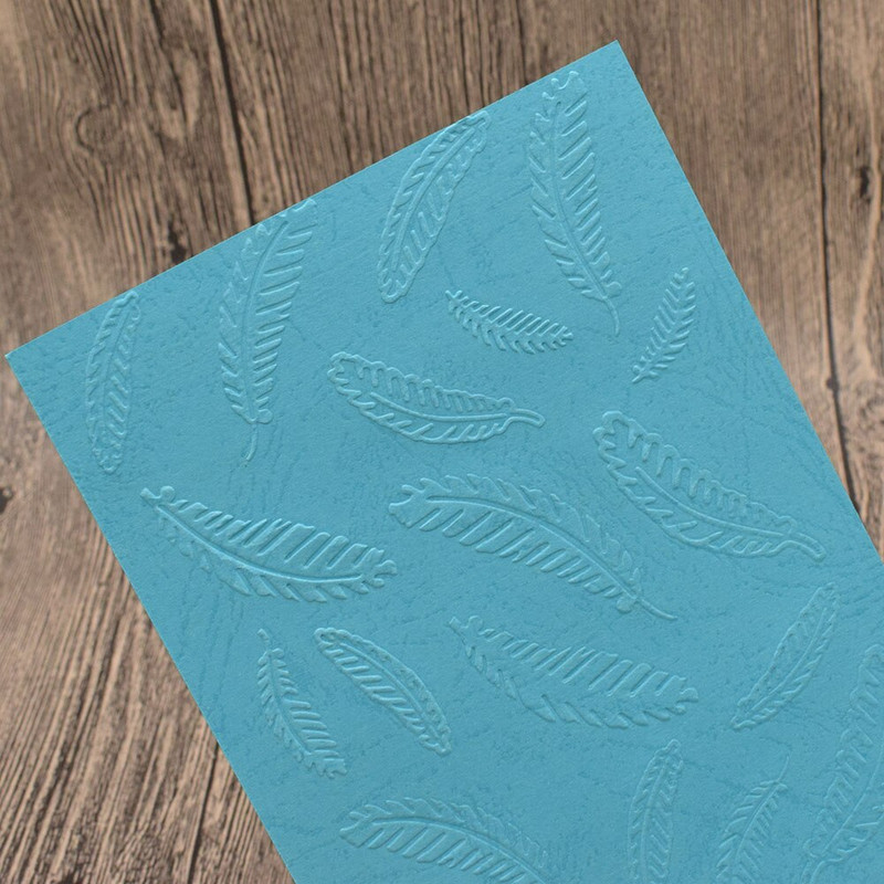 Șablon de dosar de imprimare din plastic cu pene pentru decorarea fundalului de card de hârtie pentru album foto