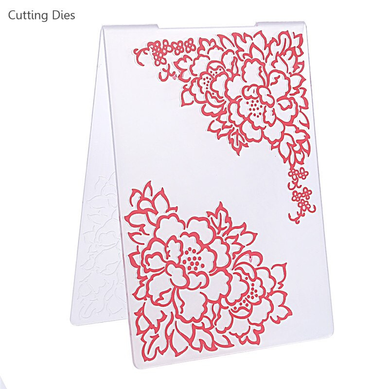 2019 Πολύχρωμος φάκελος με ανάγλυφο πλαστικό φύλλο σφενδάμου για καρτέλα άλμπουμ λουλουδιών DIY Scrapbooking για πλαστικές μήτρες κοπής προτύπων