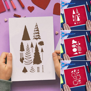 Χριστουγεννιάτικο λουλουδάτο διαφανές γραμματόσημο κοπής καλούπι πλαστικό πρότυπο Χειροτεχνία κατασκευής χάρτινων καρτών Πρότυπο διακοσμητικό χαρτί