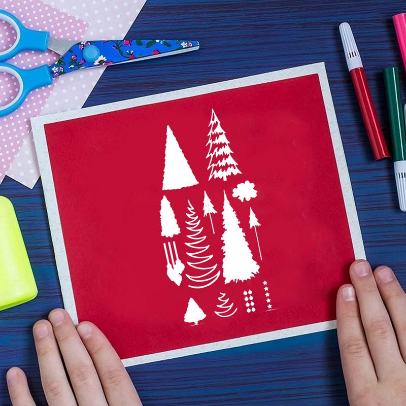 Karácsonyi Halloween Virágos Átlátszó Bélyegző Vágó műanyag sablon Kézműves Papírkártyák készítése Dekoratív Papírsablon