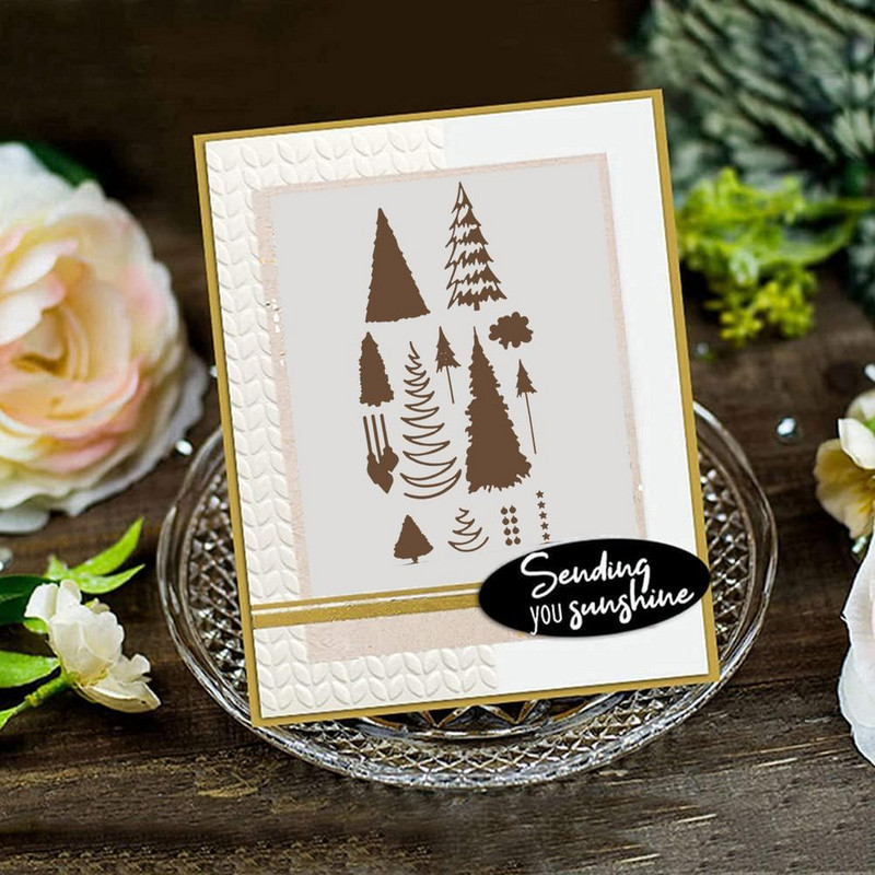 Karácsonyi Halloween Virágos Átlátszó Bélyegző Vágó műanyag sablon Kézműves Papírkártyák készítése Dekoratív Papírsablon