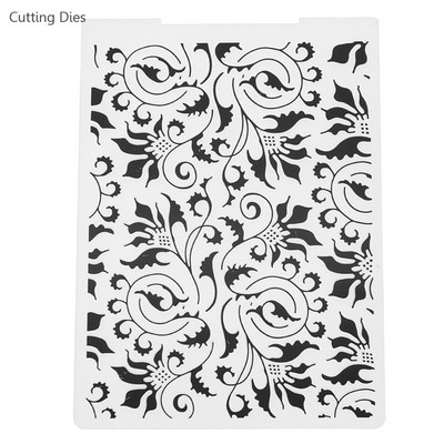 Roll Vine Flower Plastic Embossing Folder For Diy Scrapbooking Photo Album Plastic Template Card Making Crafts