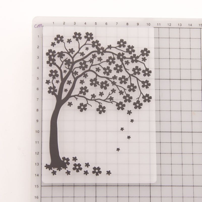 Πρότυπο φακέλου με πλαστικό ανάγλυφο λουλούδι Κάρτα άλμπουμ φωτογραφιών DIY Κατασκευή διακόσμησης χειροτεχνίας E56C