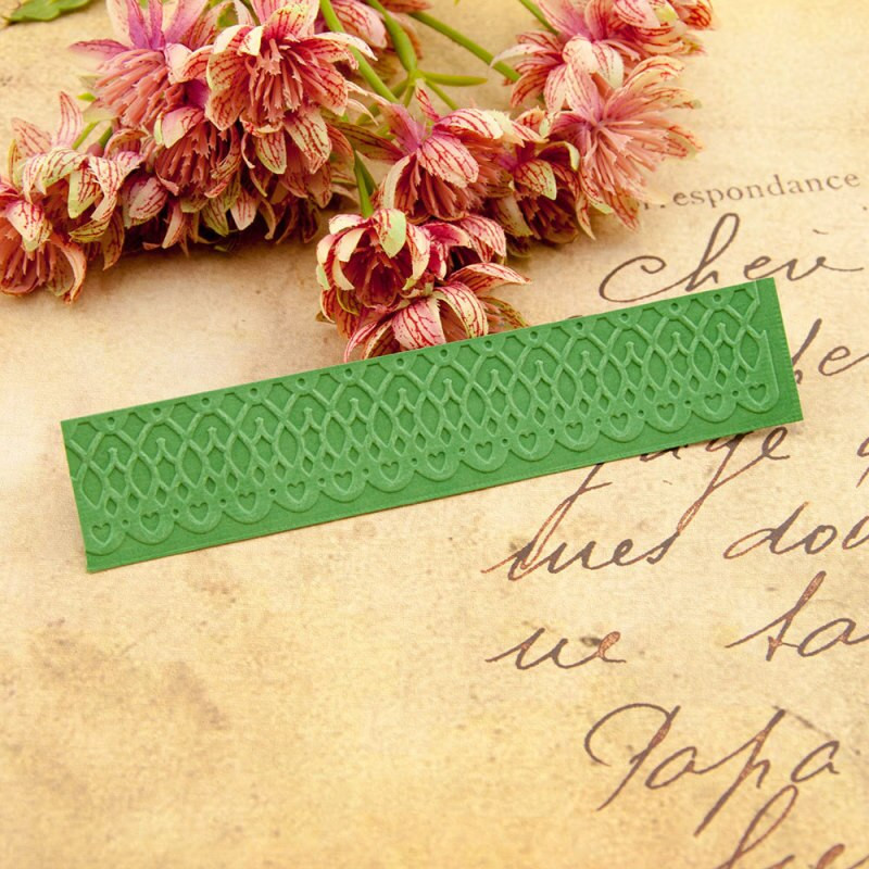 Νέοι 15x3 εκ. Φάκελοι με ανάγλυφο λουλούδι δαντέλας Πλαστικά για το Scrapbooking Πρότυπο DIY Fondant Cake Photo Album Card