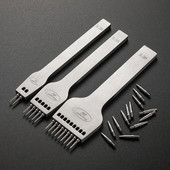 PGF από ανοξείδωτο ατσάλι με μυτερή μύτη αντικαταστάσιμη αγκαθωτό σίδερο με αφαιρούμενη στρογγυλή τρύπα διάτρητο δερμάτινο χειροτεχνικό δερμάτινο εργαλείο