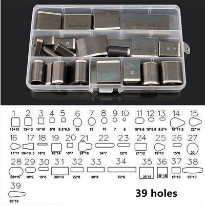 24/39 tk Hole Space Cutter Punch Käsitsi valmistatud DIY nahast käsitöö reljeefne stantsimistööriistade komplekt nahast rihma telefoniümbrisele