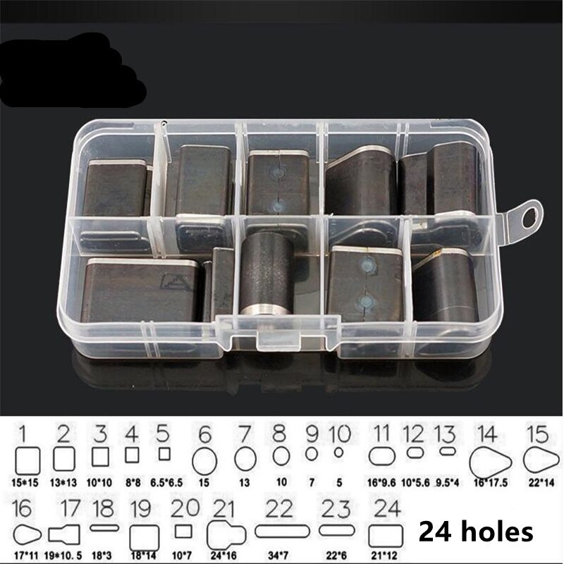 24/39 vnt. skylių pjovimo perforatorius, rankų darbo „pasidaryk pats“ odinis reljefinis perforavimo įrankių rinkinys, skirtas odiniam diržo telefono dėklui