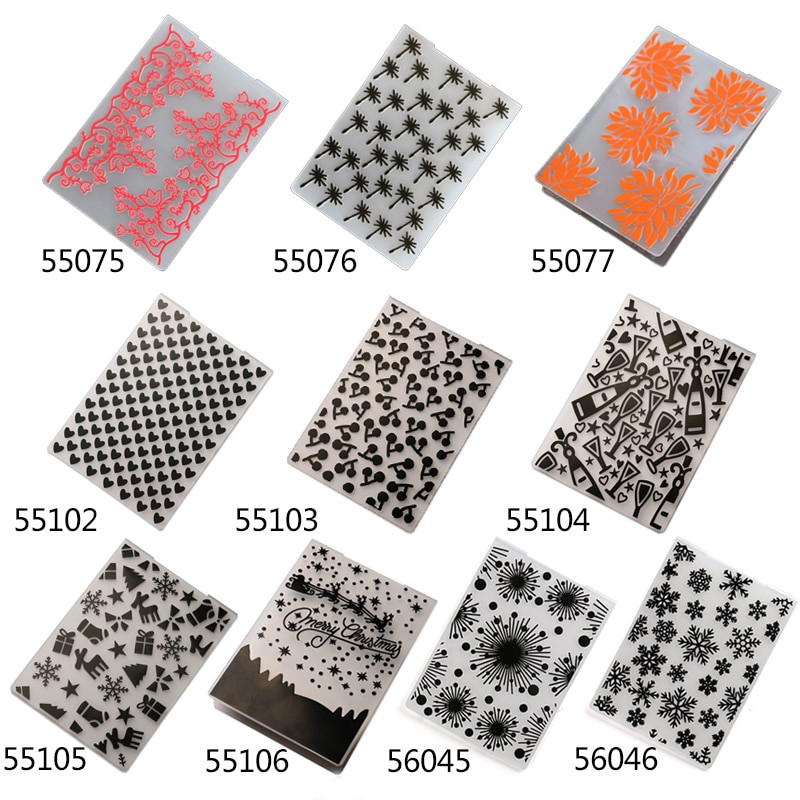 Facemile 1PCS Plastic Embossing Folder for Scrapbook DIY Album Card Tool Plastic Template Stamp Card Making Decoration